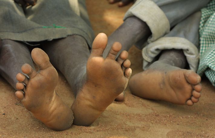 Feet in the soil, Kajo Keji County, Southern Sudan